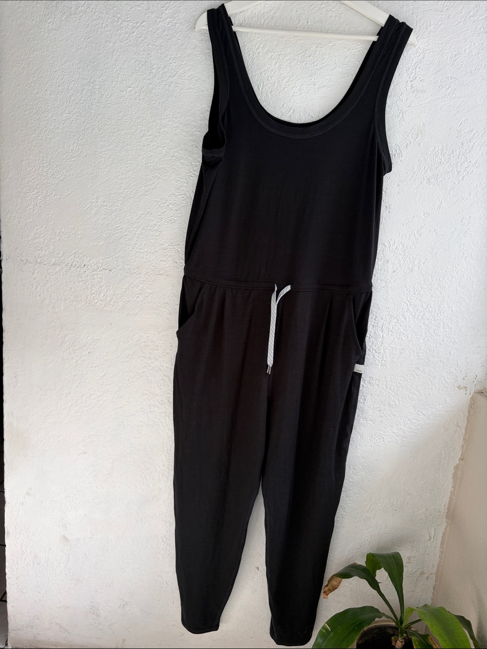 Vuori Black Women's Sleeveless Jumpsuit with Drawstring